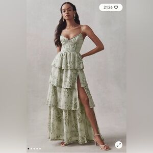 V. CHAPMAN CATERINA CORSET RUFFLE DRESS (BHLDN x Anthropologie)